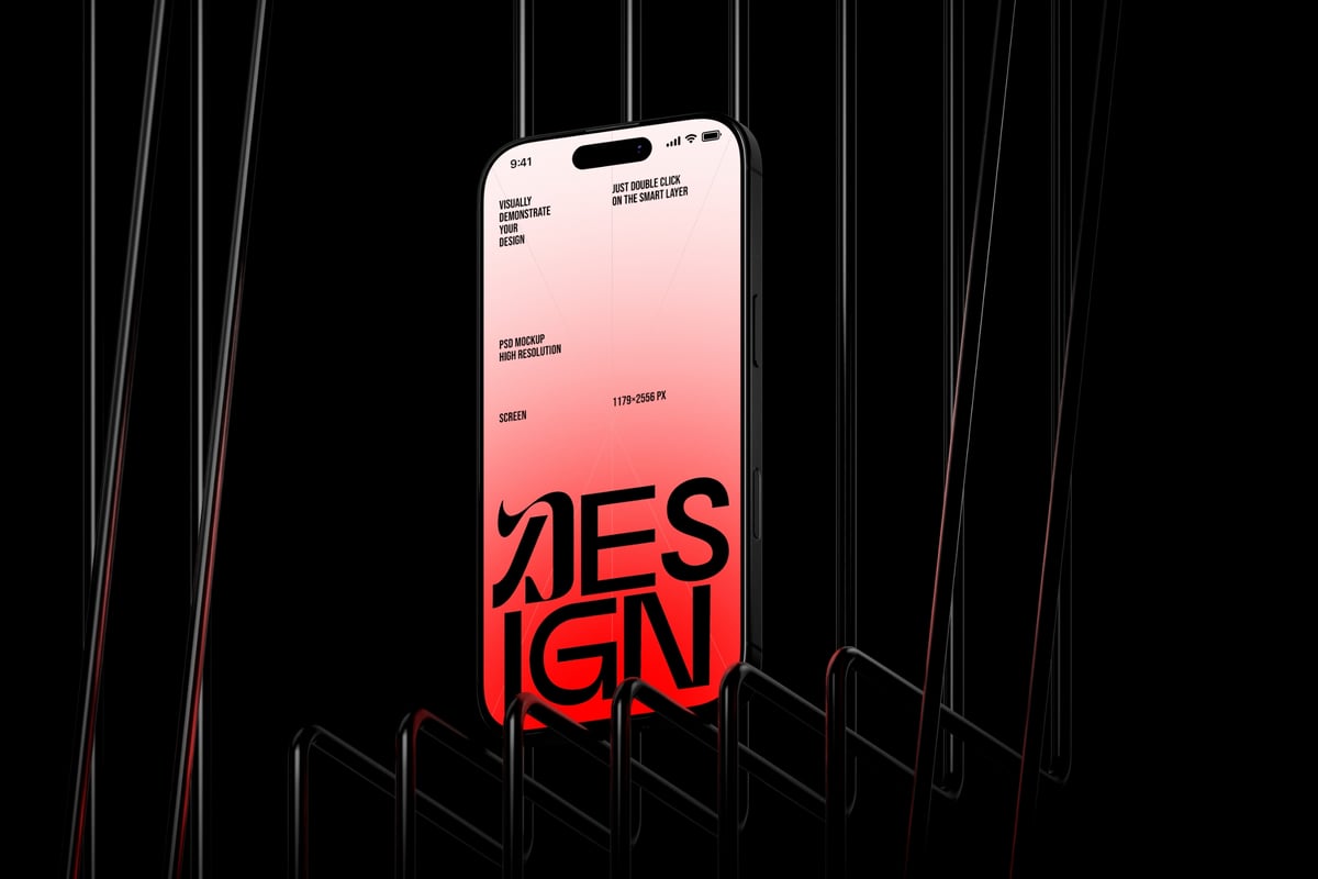 iPhone 16 Pro 手机样机 (PSD)