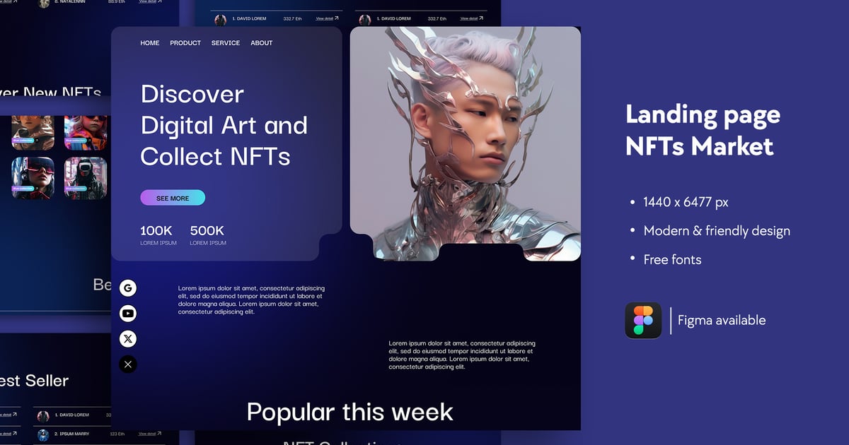 NFT 市场网站登陆页面