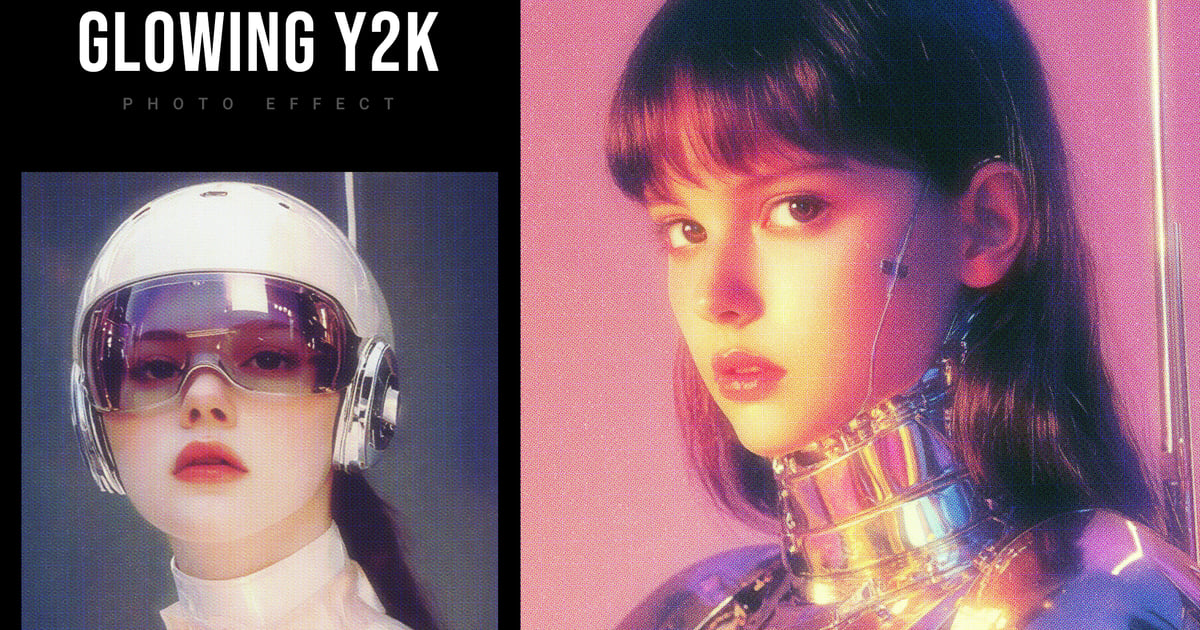 发光的 Y2K 照片效果