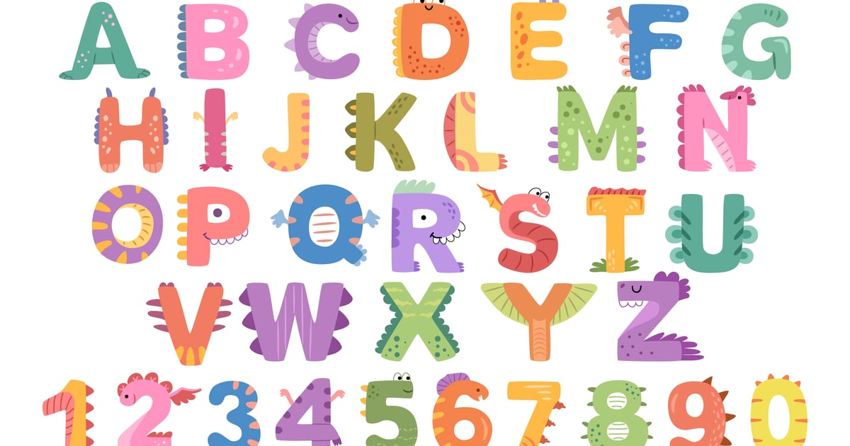 有趣的恐龙字体、字母和数字