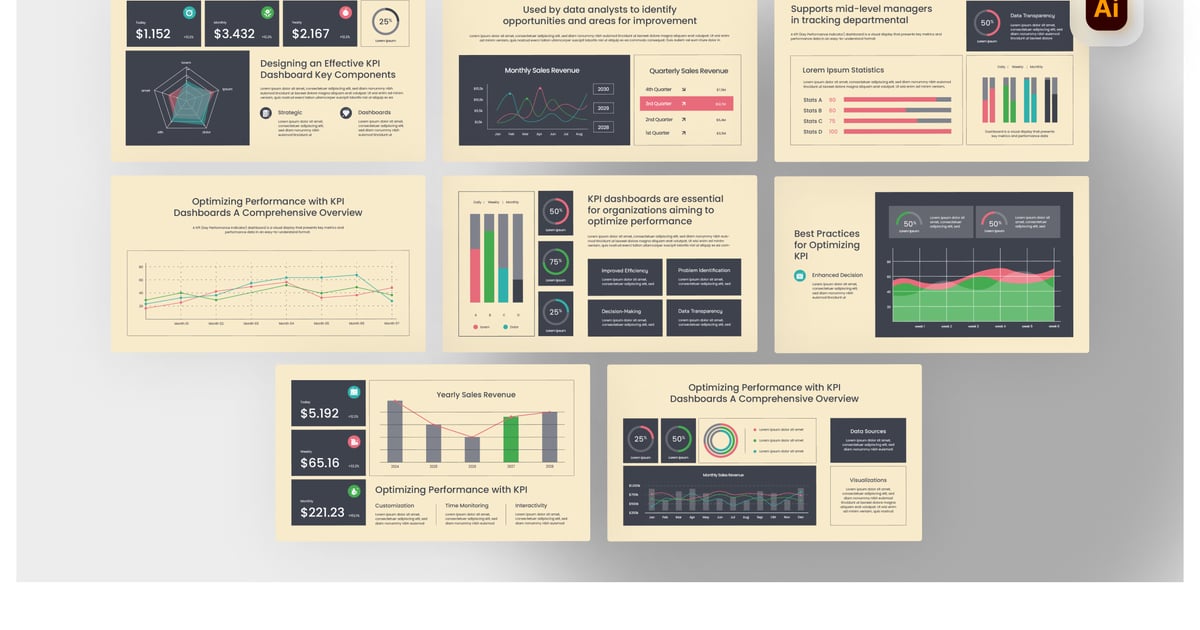 KPI 仪表板信息图表