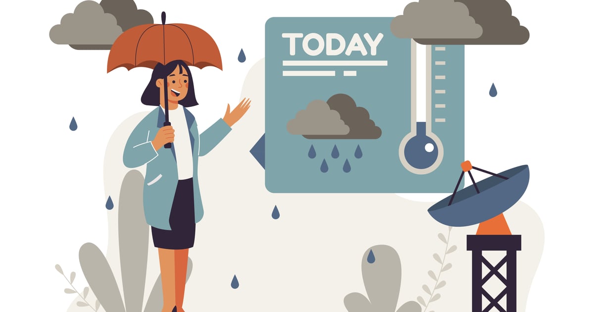 女主持人告知降雨量 – 插图