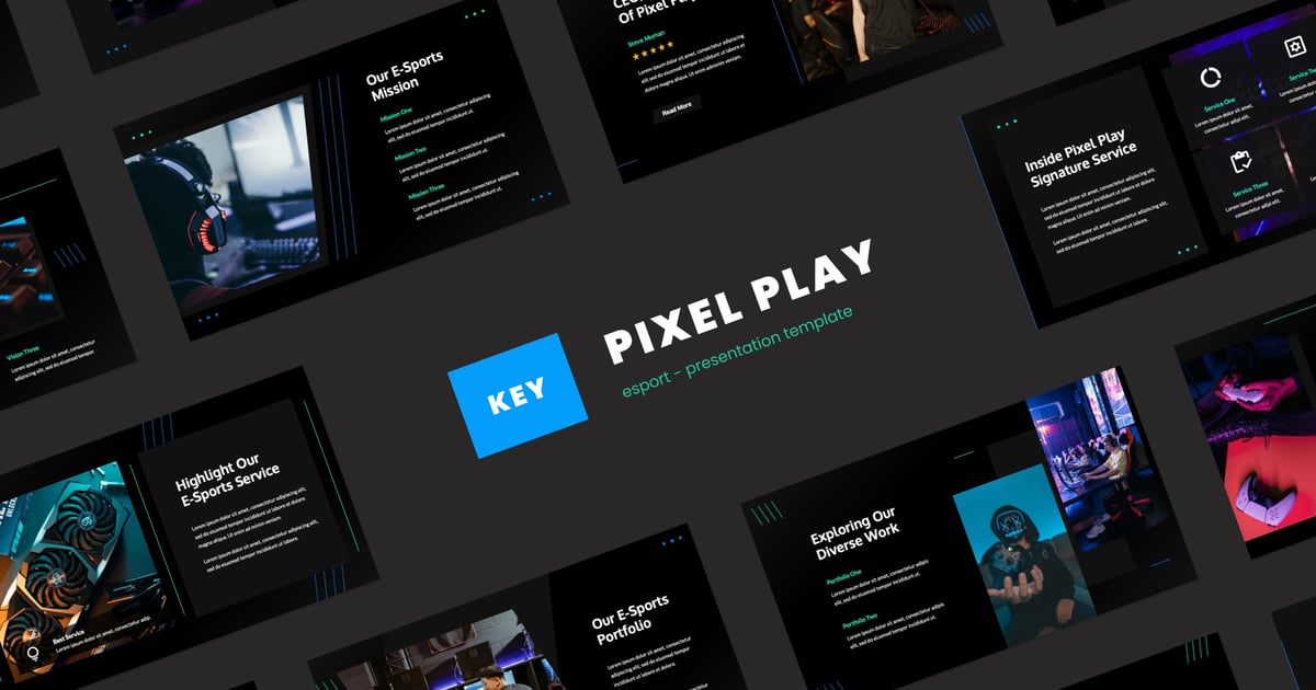 Pixel Play – 电子竞技主题演讲模板