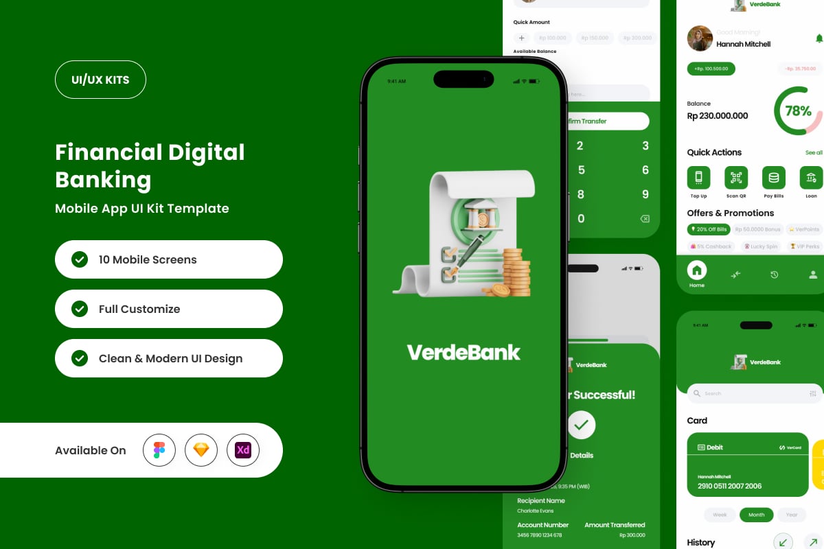 智能金融和银行应用APP UI KIT (FIG,SKETCH,XD)