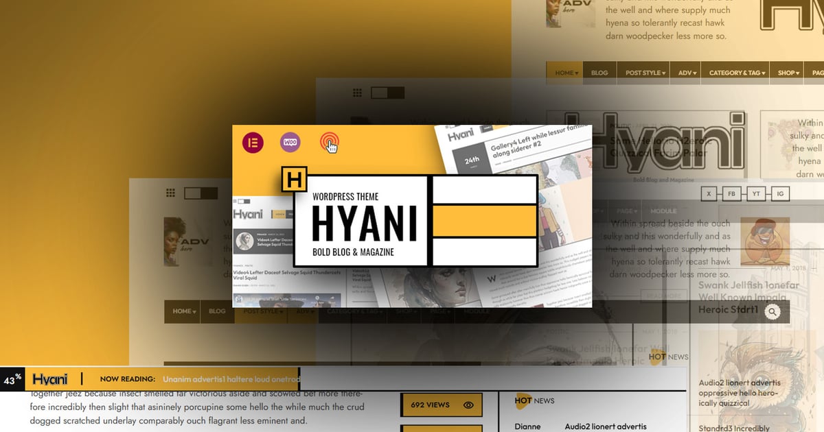 Hyani – 大胆的博客和杂志 WordPress 主题