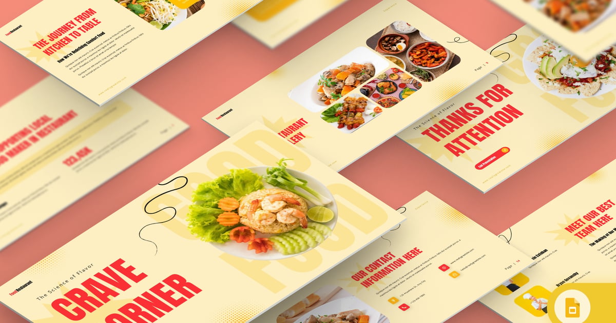 Crave Corner – 食品和餐厅 Google 幻灯片