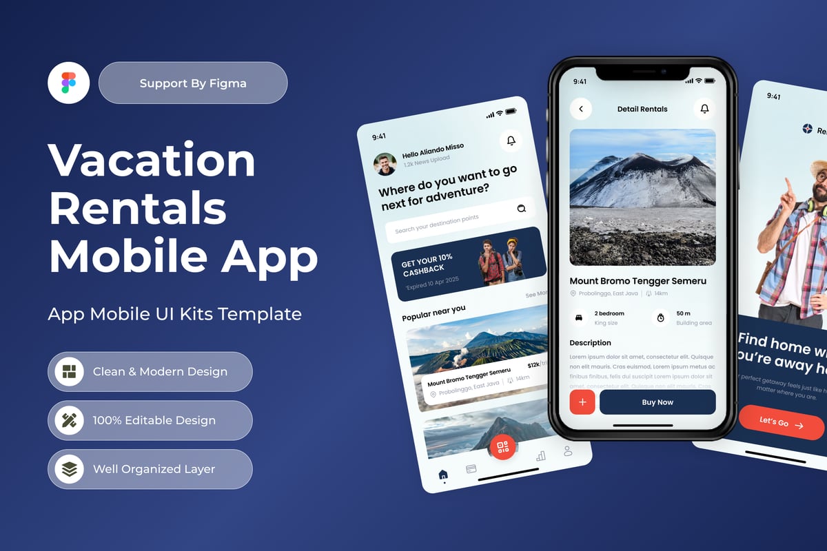 度假租赁移动应用APP UI KIT (FIG)