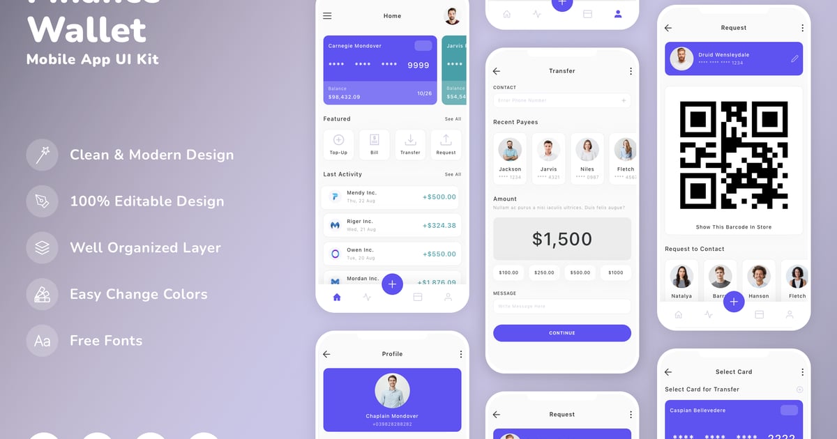 金融与钱包移动应用程序 UI 套件
