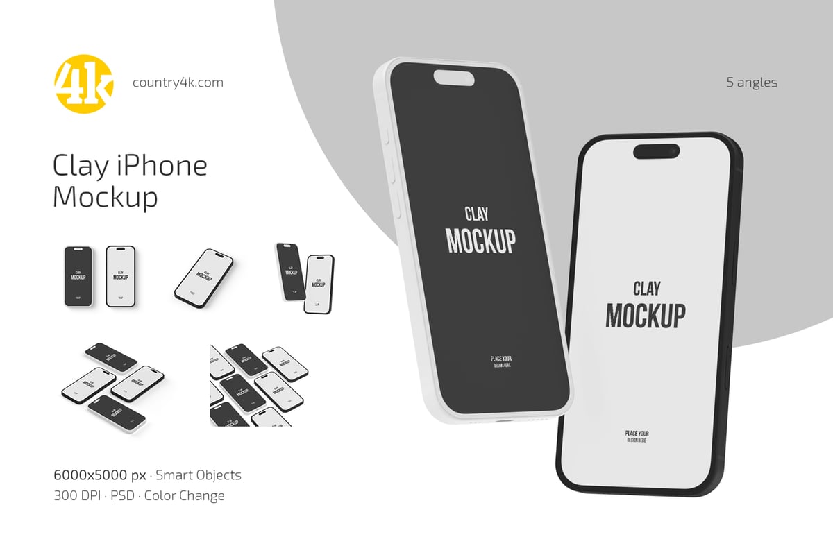 粘土iPhone样机 (PSD)
