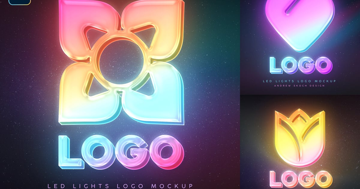 LED 徽标 Photoshop 模型