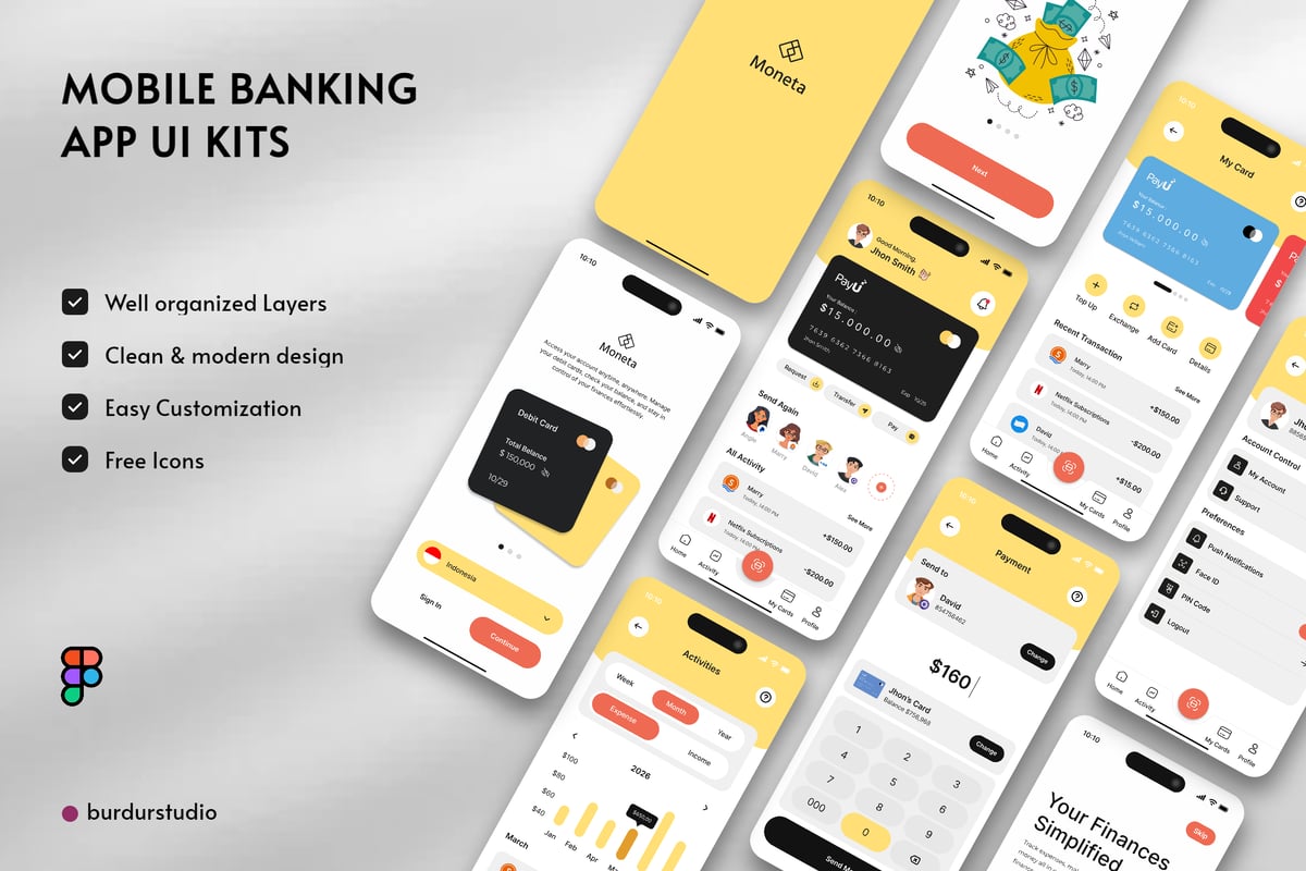 移动银行应用APP UI KIT (FIG)