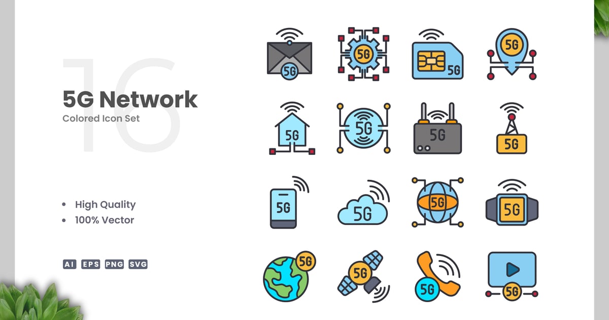 5G 网络颜色图标
