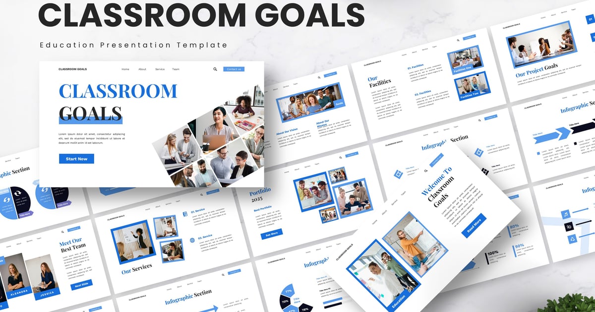 课堂目标 – 教育 PowerPoint 模板