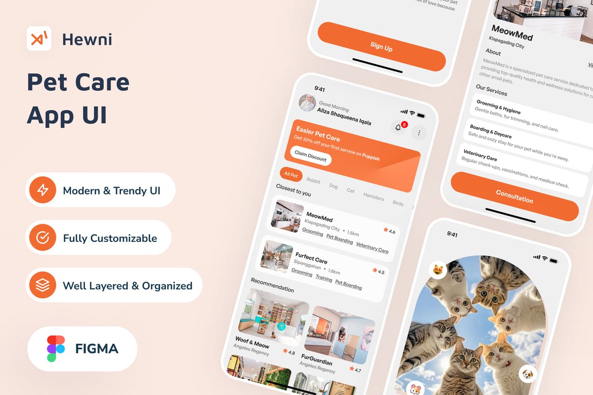 宠物护理 APP UI KIT (FIG)