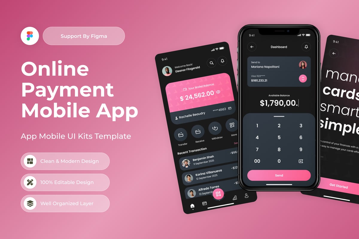 在线支付移动应用APP UI KIT (FIG)