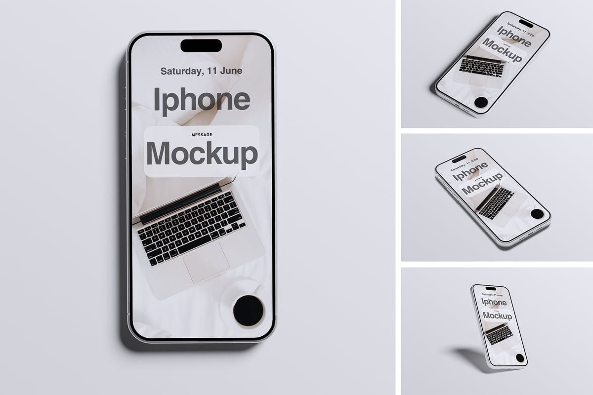 iPhone手机模型样机 (PSD,PDF)