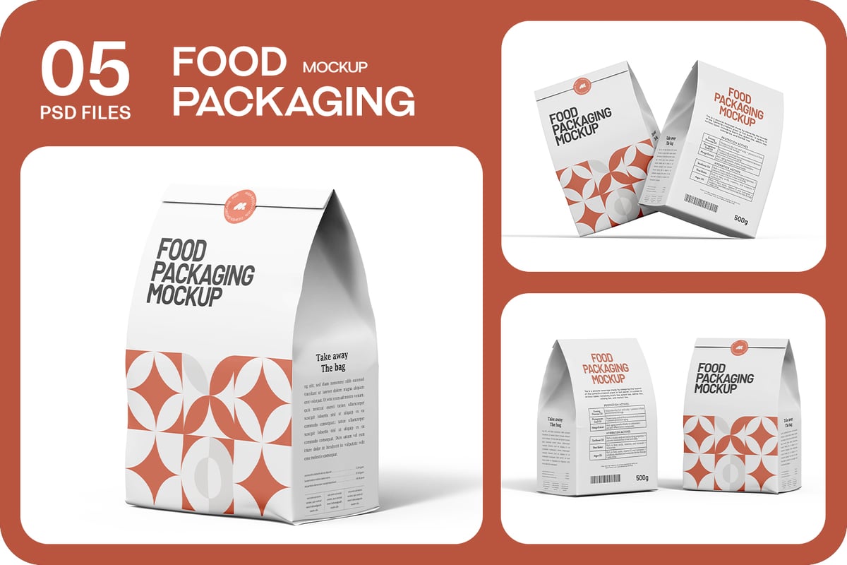食品纸袋模型样机 (PSD)