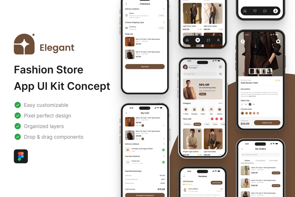 时尚商店应用APP UI KIT (FIG)