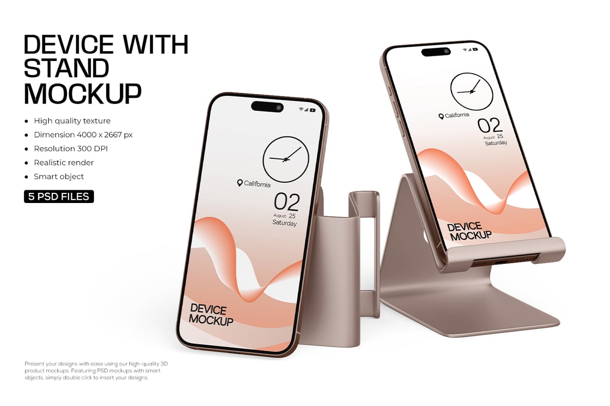 UI/UX设计师的智能手机模型样机 (PSD)