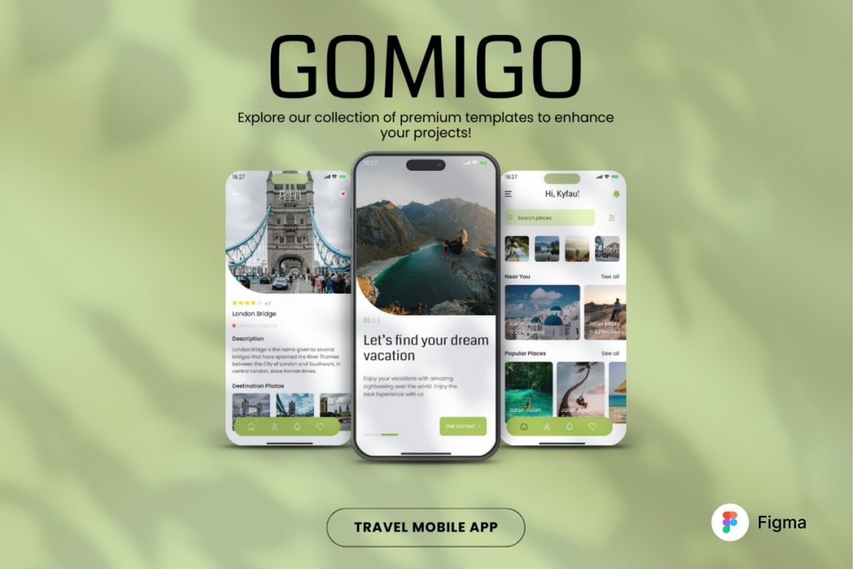 旅行移动应用APP UI KIT (FIG)