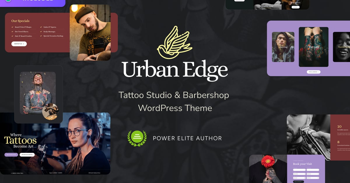 Urban Edge – 理发店和纹身工作室主题