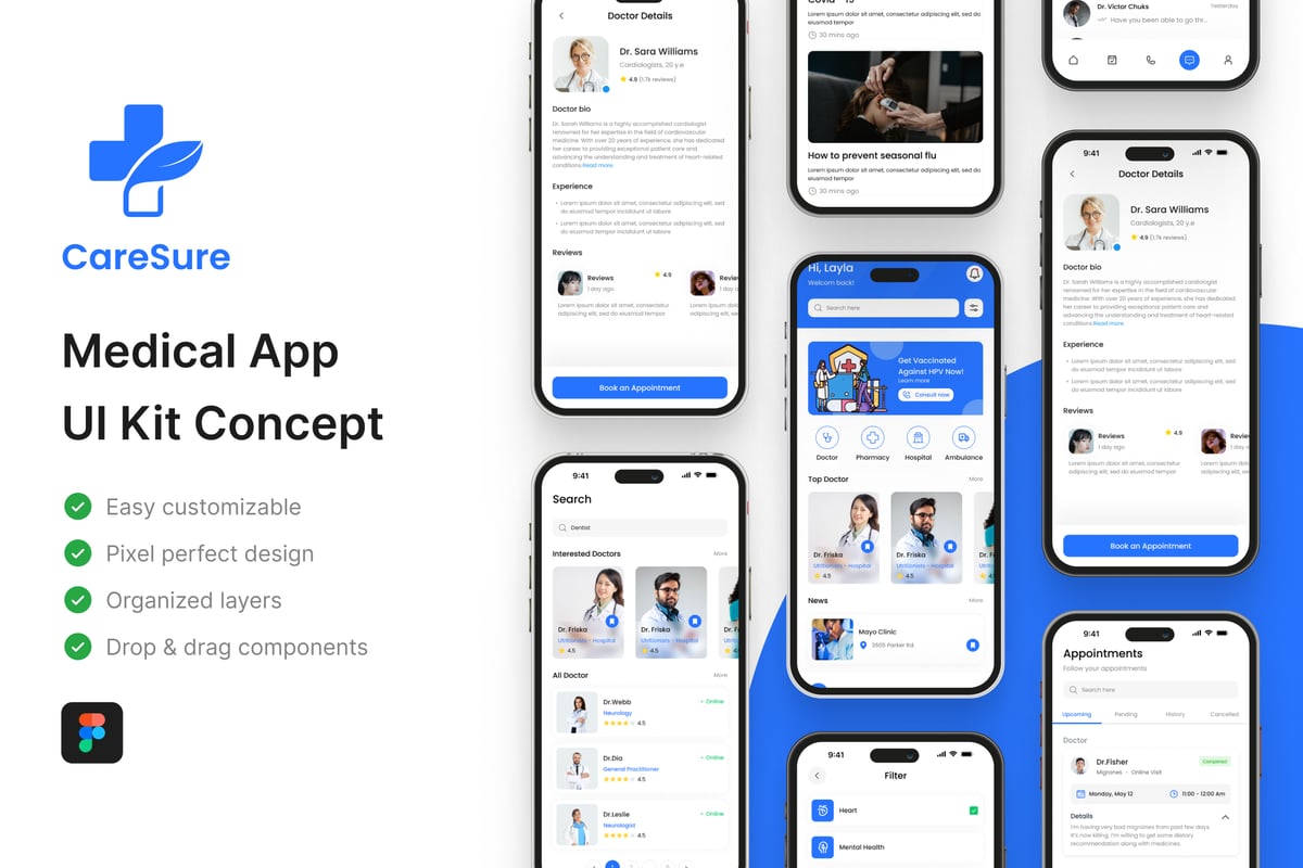 医疗应用APP UI KIT (FIG)