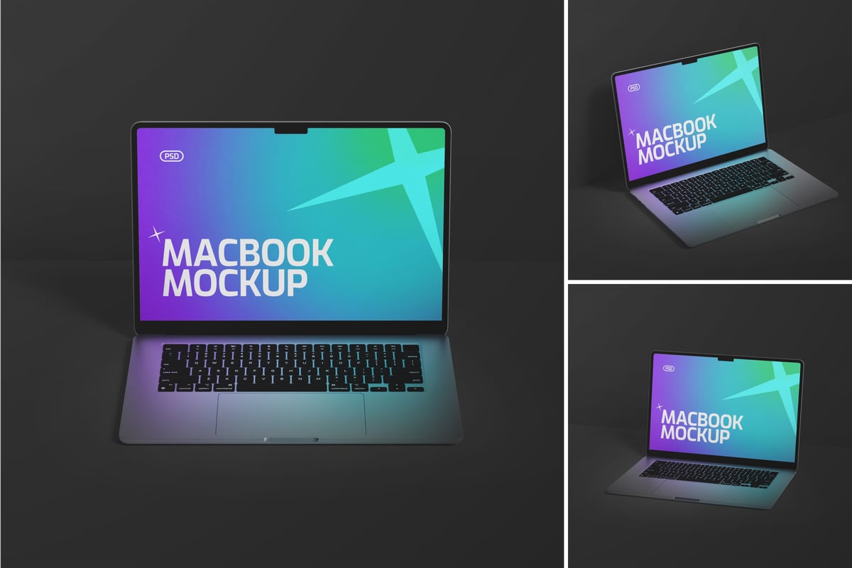MacBook电脑模型样机 (PSD)