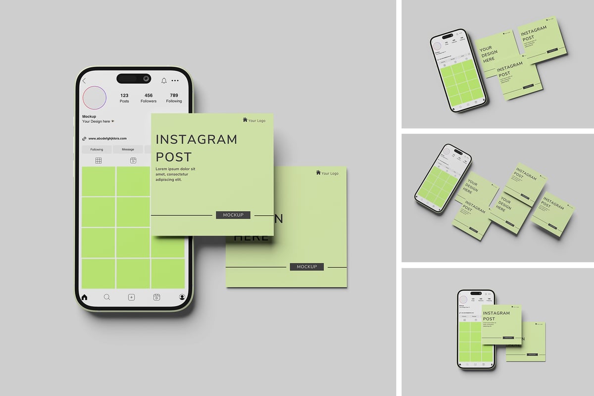 Instagram Post模型样机 (PSD,PDF)