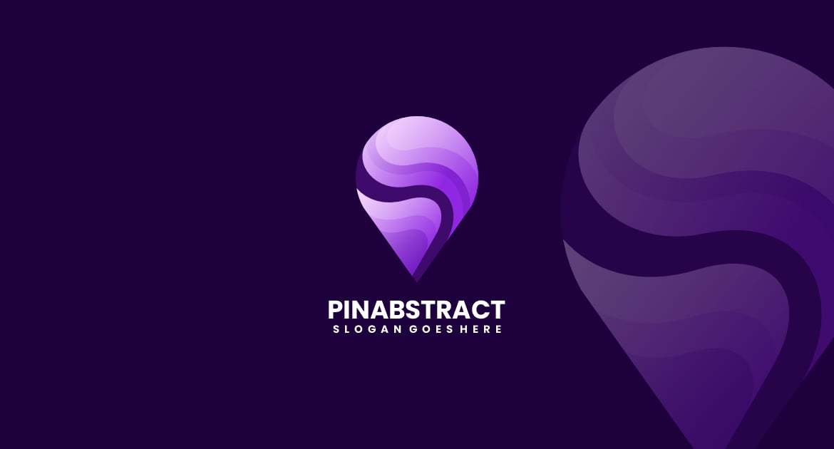 Pin 抽象渐变彩色标志
