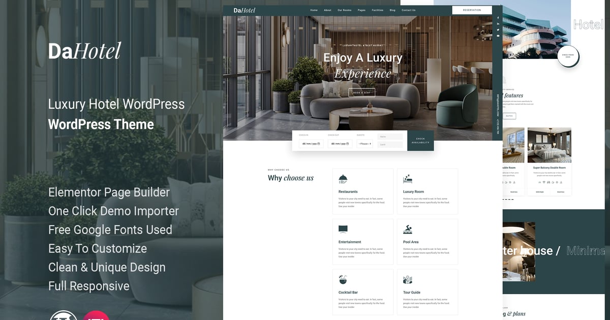 Dahotel – 豪华酒店 WordPress 主题