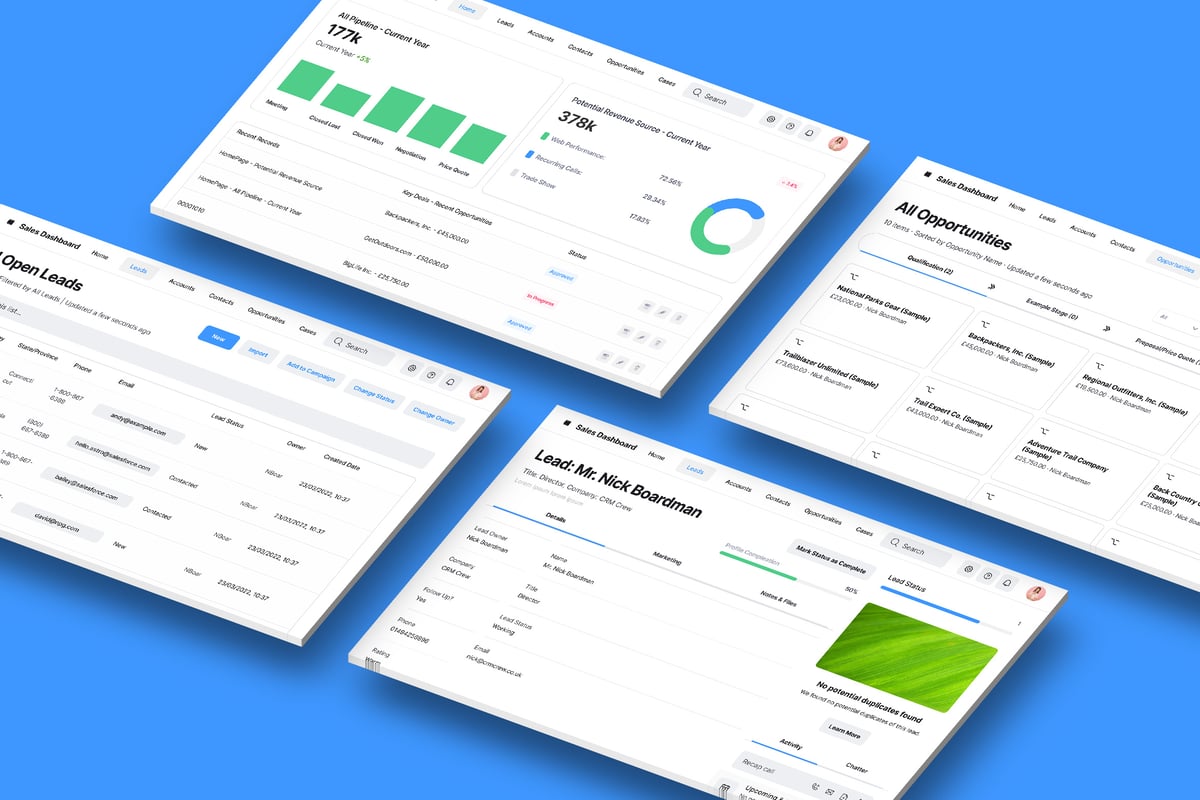 销售CRM平台，领导仪表板B2B Web应用程序UI (FIG,XD,SVG,SKETCH,PSD)