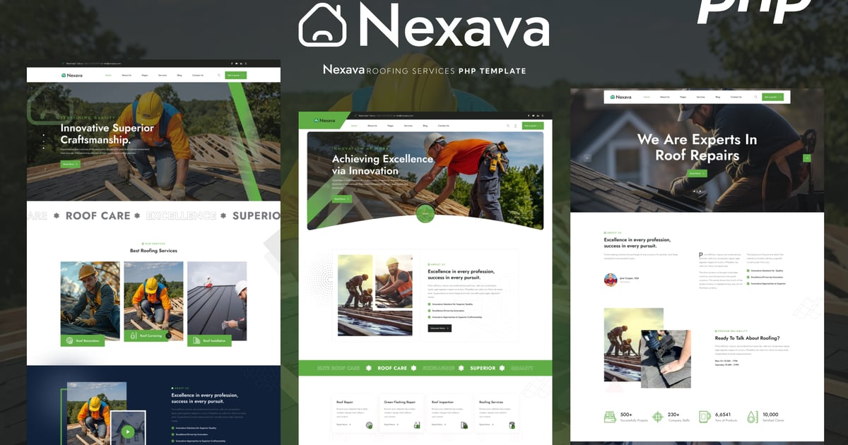 Nexava – 屋顶服务 PHP 模板