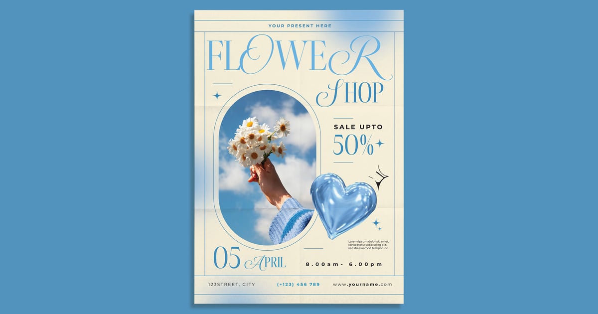 鲜花店促销传单