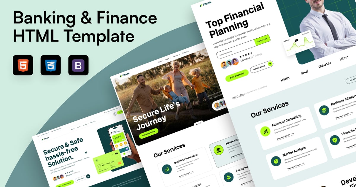 Fibank – 银行和金融 HTML5 模板
