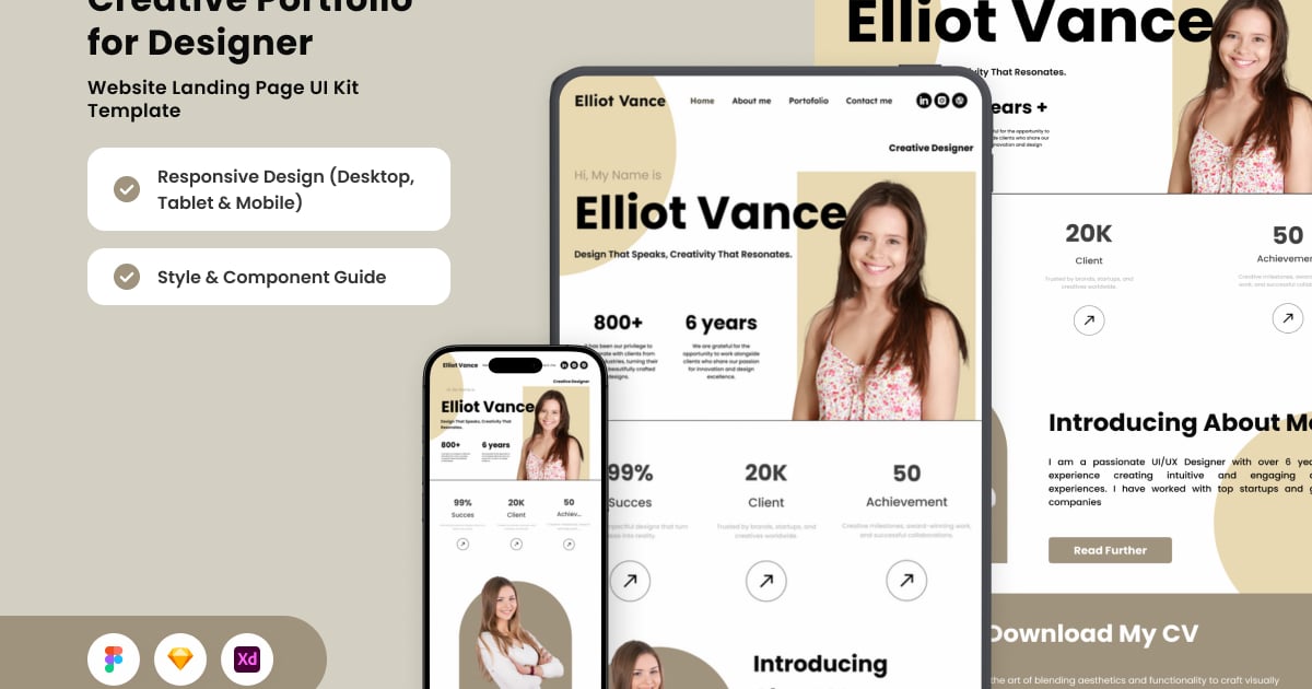 Elliot Vance – 时尚的投资组合登陆页面