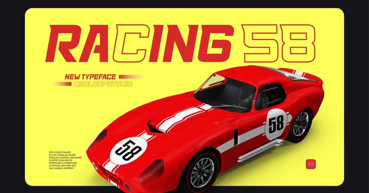 Racing 58 – 运动赛车徽标字体