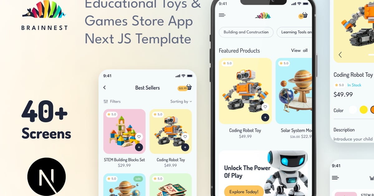 BrainNest – 教育玩具 Next JS App