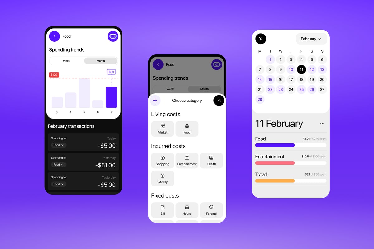AI货币追踪器应用APP UI KIT (FIG)