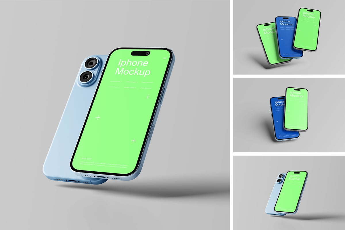 iPhone模型样机 (PSD,PDF)