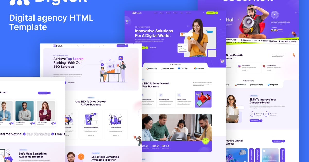 数字营销机构 HTML 模板