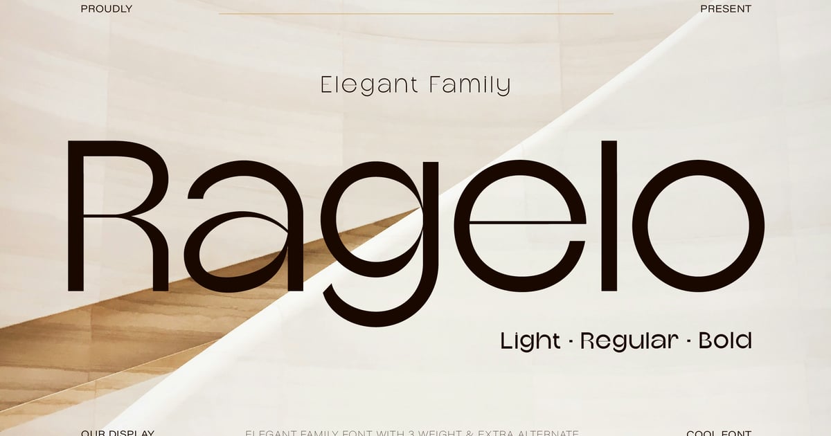 Ragelo一款时尚流畅的显示字体