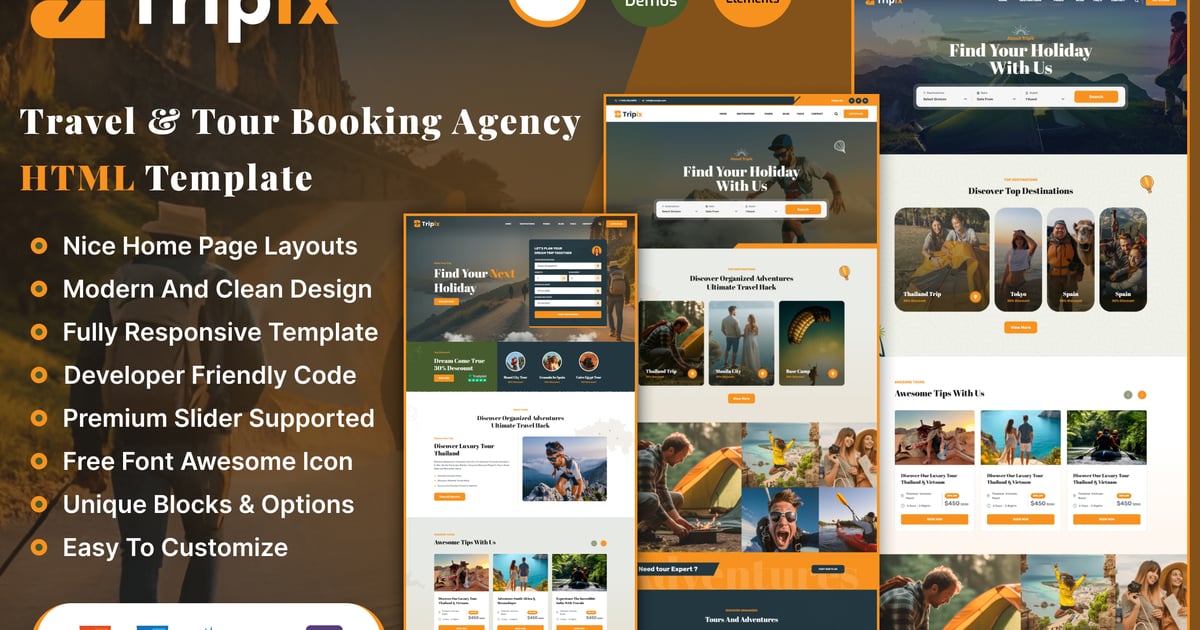 Tripix – 旅游和旅行 HTML 模板