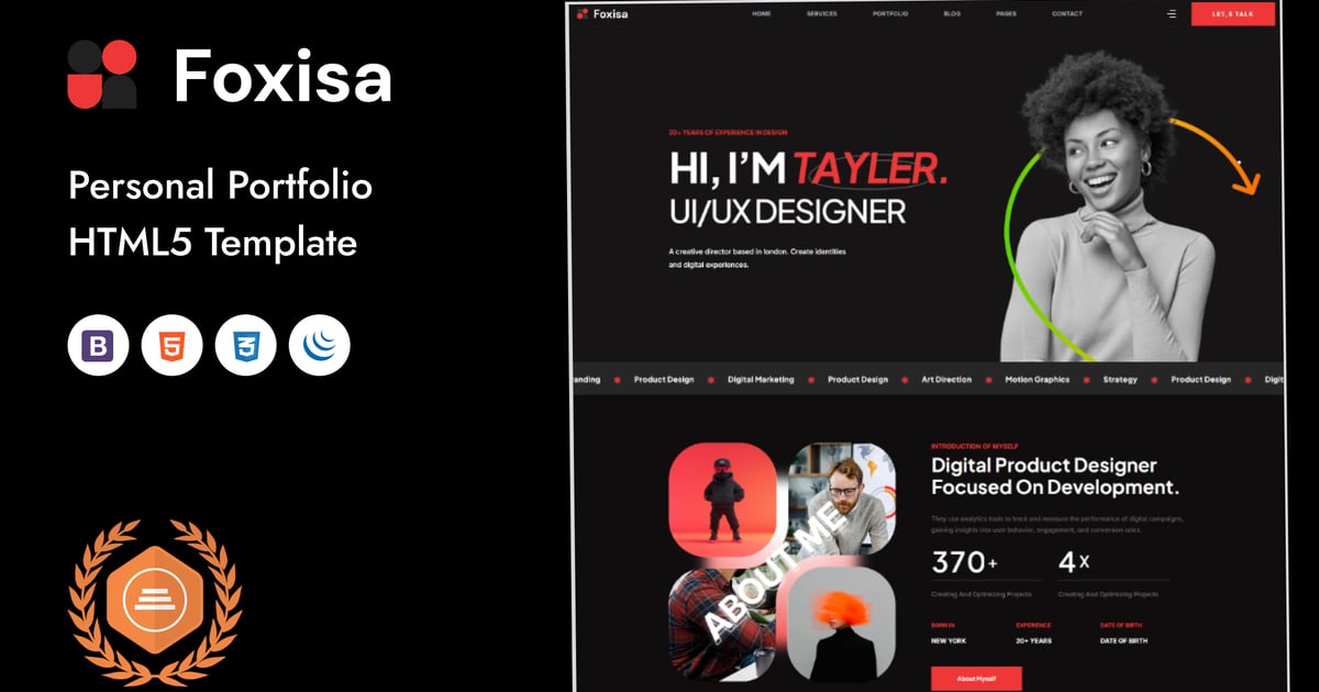 Foxisa – 个人作品集 HTML5 模板