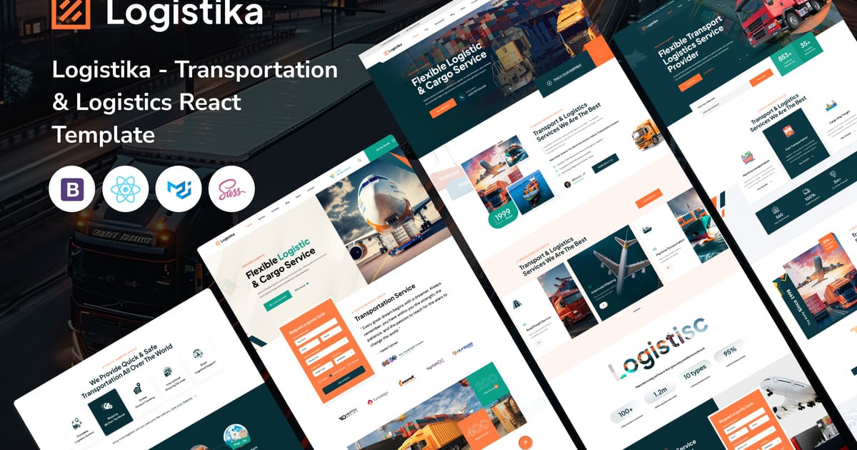 Logistika – 运输和物流 React 模板