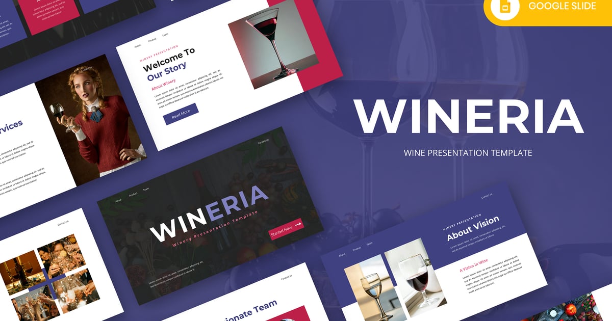 Wineria – 葡萄酒 Google 幻灯片模板