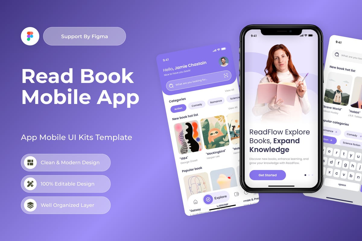 阅读书籍移动应用APP UI KIT (FIG)