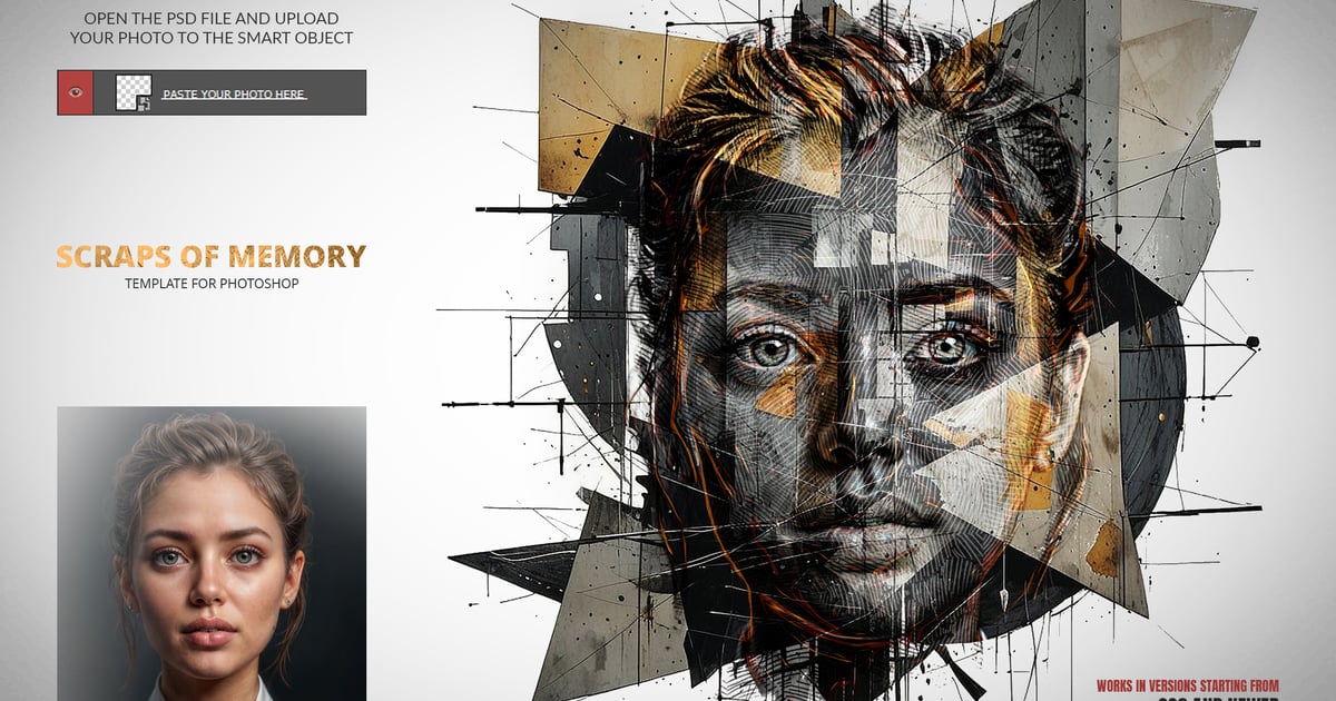 Photoshop 的 Scraps of Memory 模板