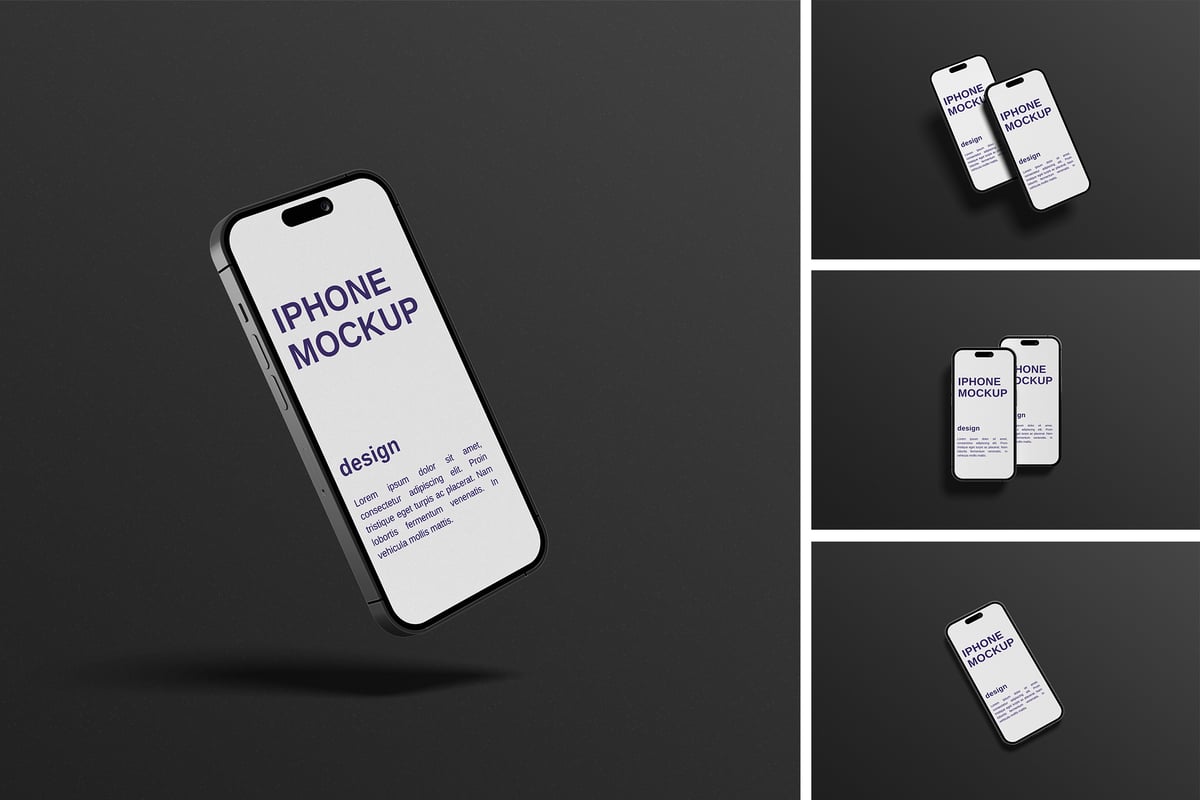 iPhone 16手机模型样机 (PSD,PDF)
