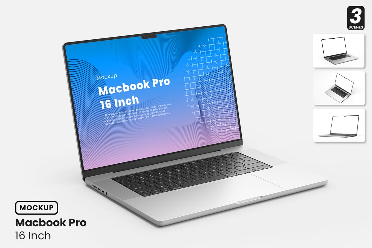 MacBook Pro电脑模型样机 (PSD)