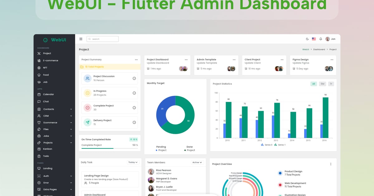 Flutter 管理和仪表板 UI 套件